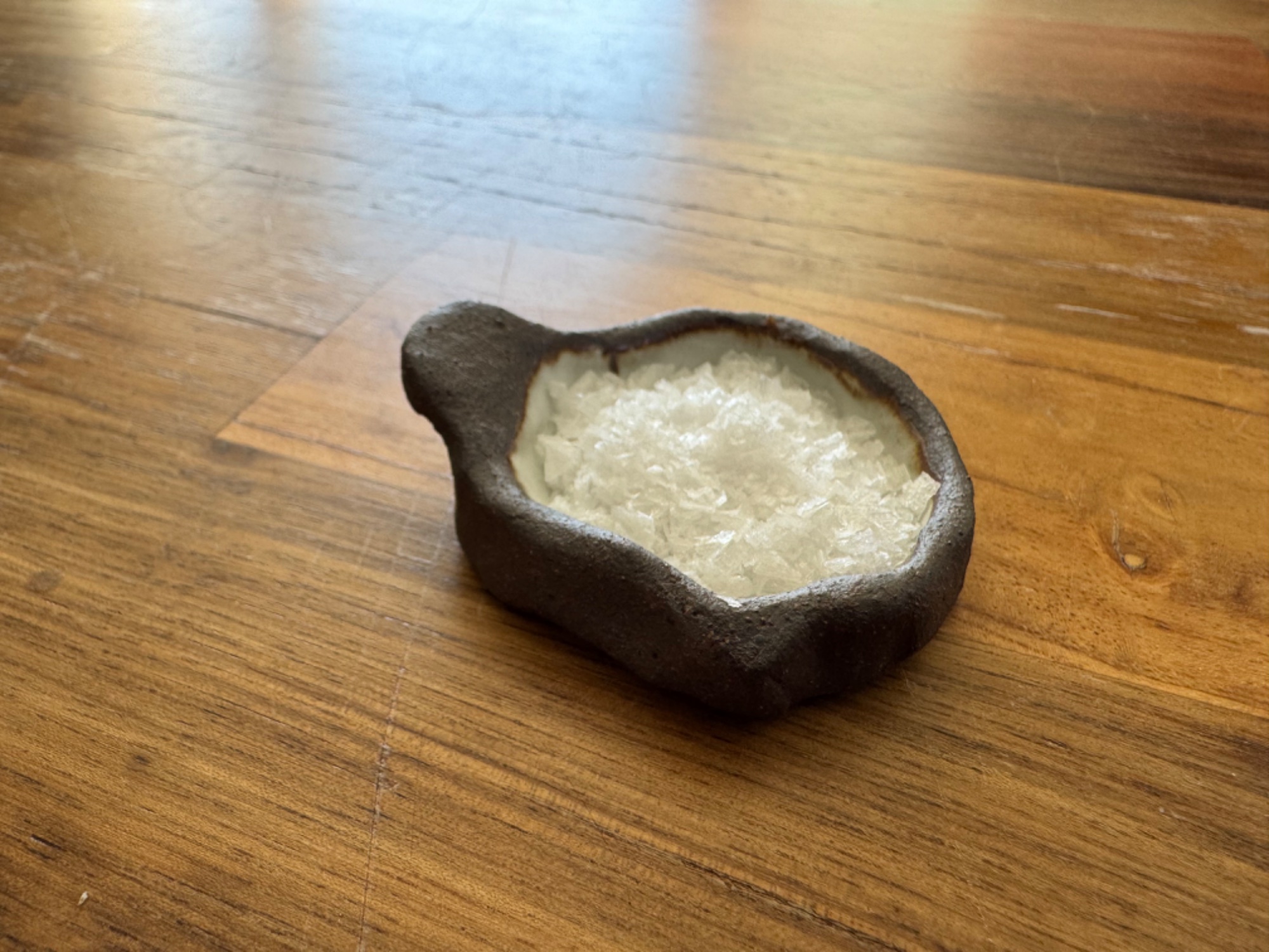 Salt dish — detail with salt